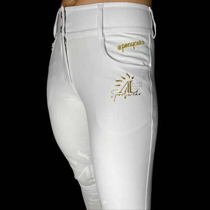 Pantalon d’équitation Alexandra Ledermann X PoNyCoRn Blanc