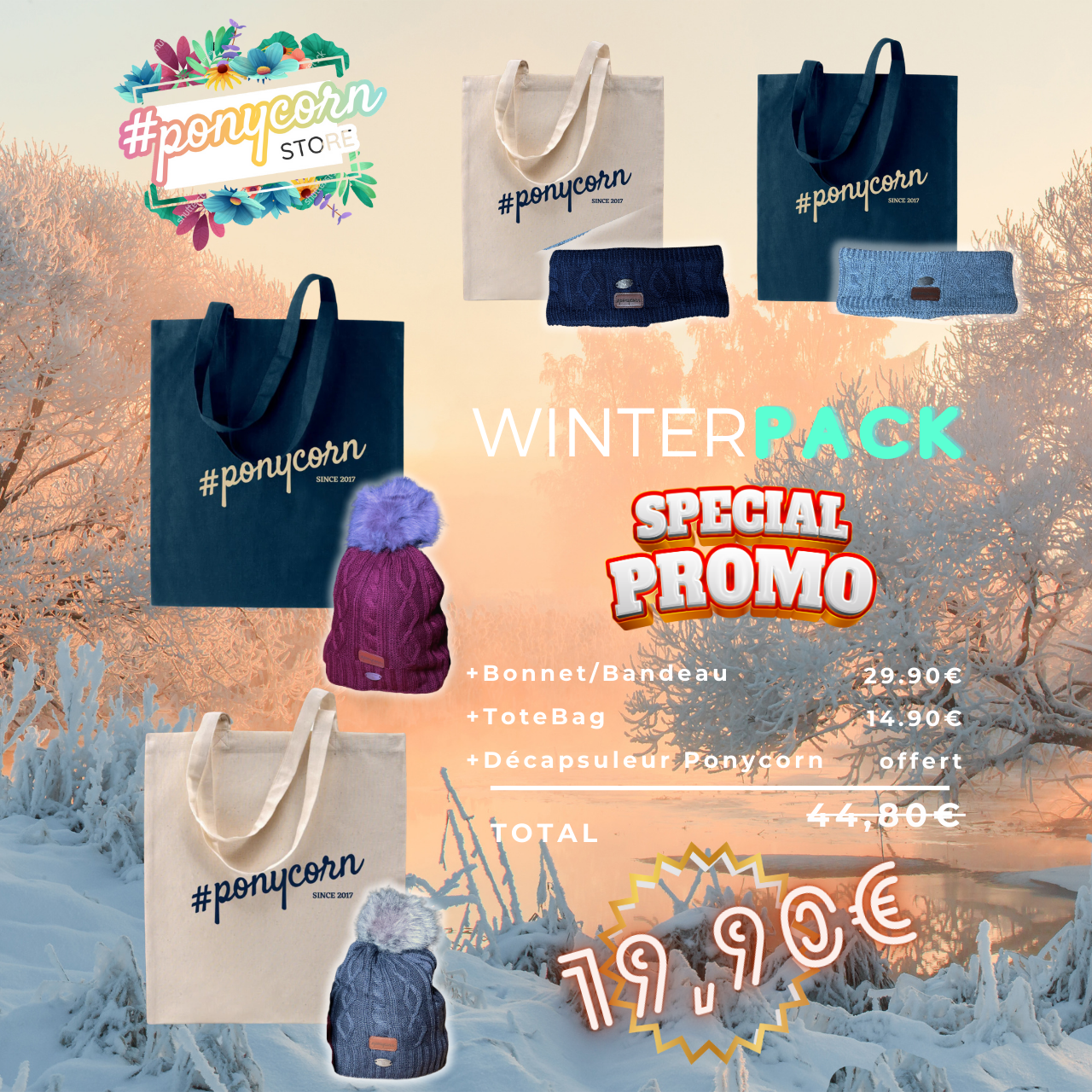 Pack Bonnet ou Bandeau + Tote Bag