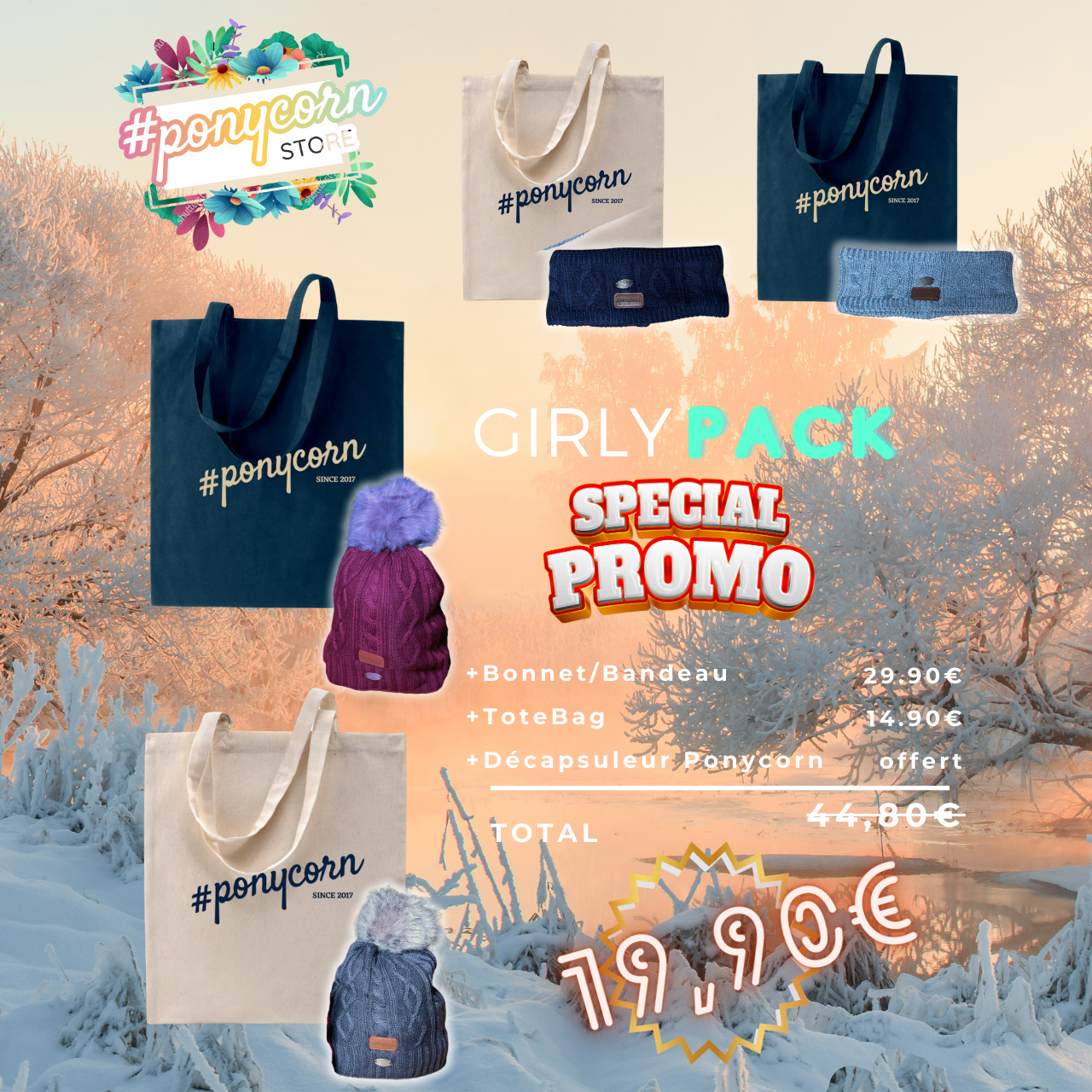 Pack Bonnet ou Bandeau + Tote Bag